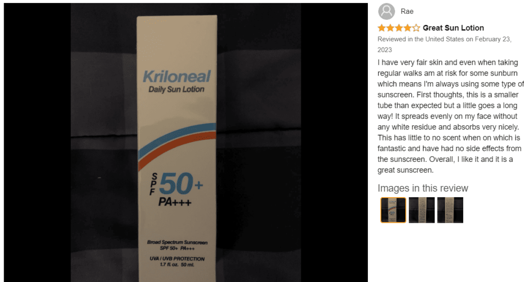 Kriloneal Face Sunscreen Lotion with SPF 50  reviews 