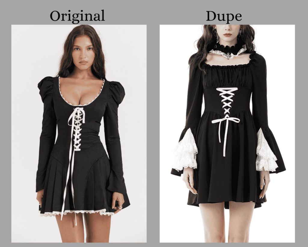 Magic Wardrobes Black Gothic Flare Sleeve Lace Dress 