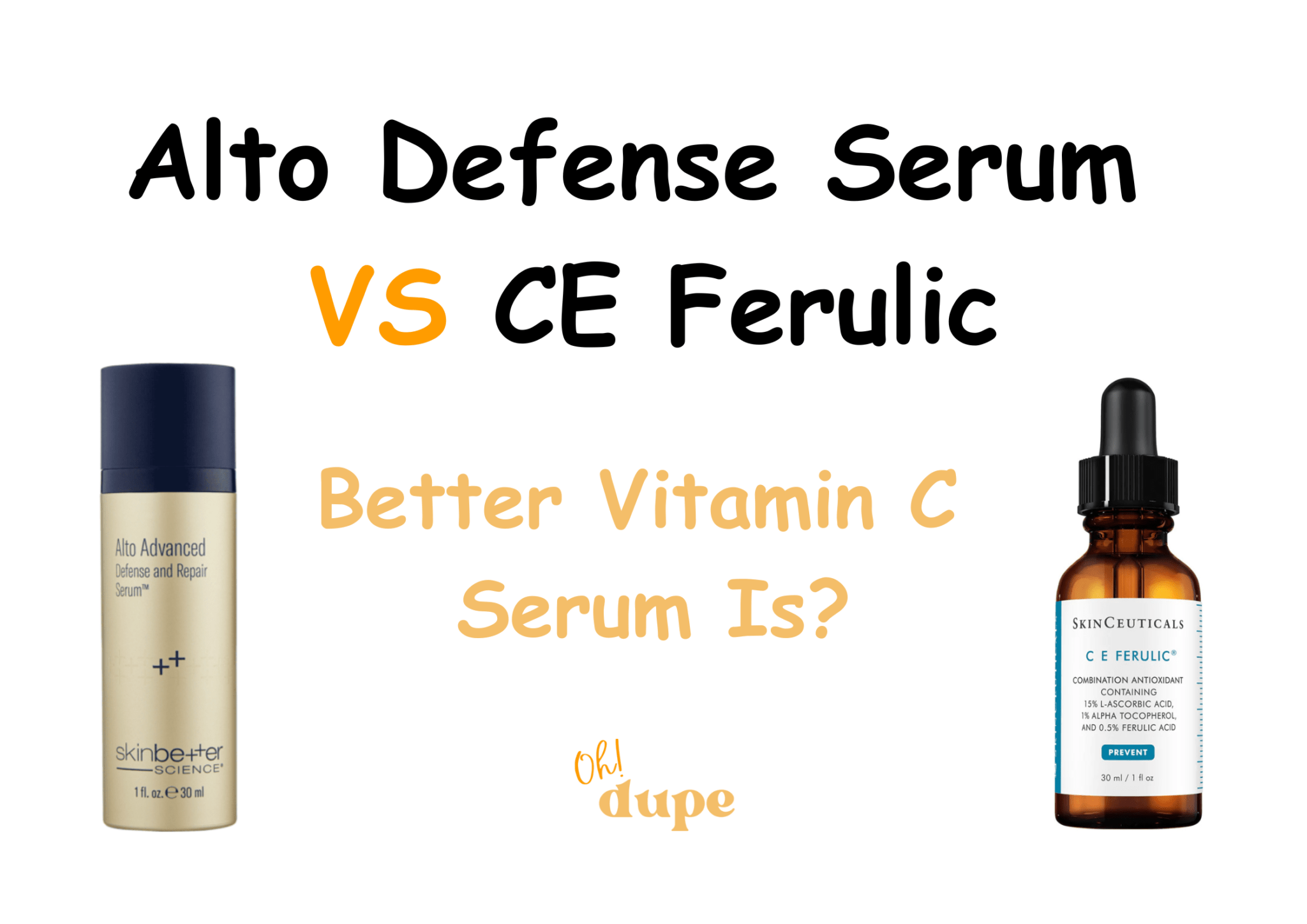 Alto Defense Serum VS CE Ferulic Better Vitamin C Serum Is?