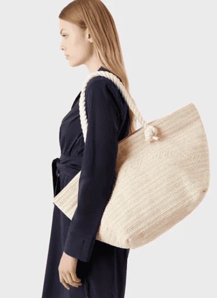 Emporio Armani Raffia Beach Shopper Bag 